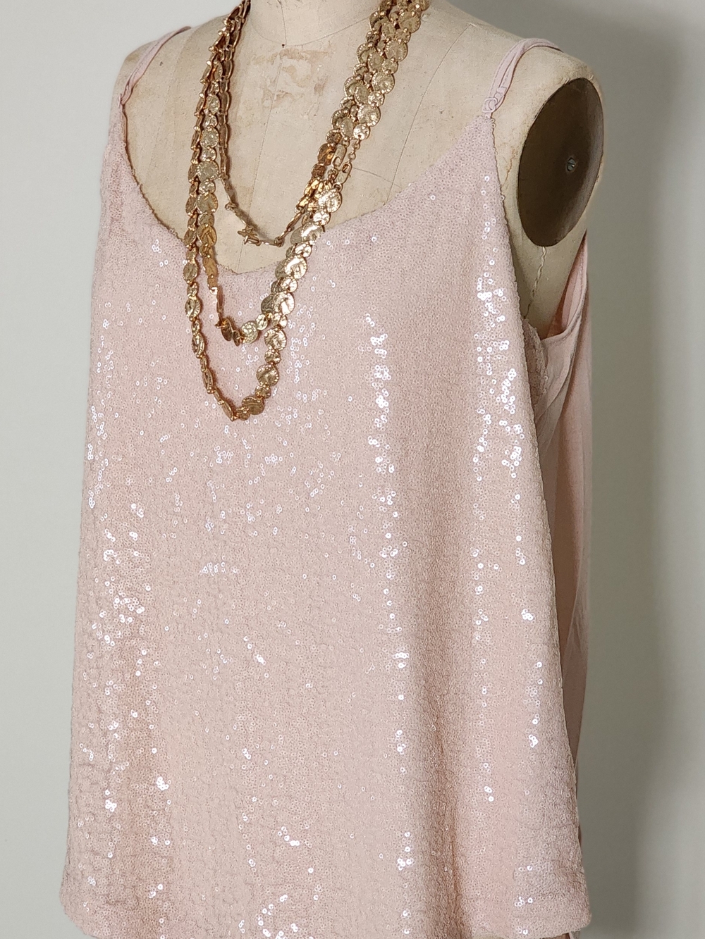NWOT Joe Fresh Sequined Pink Women's Camisole Top